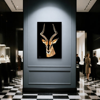 Impala Satin Stretched Black Canvas Print - HD Printing