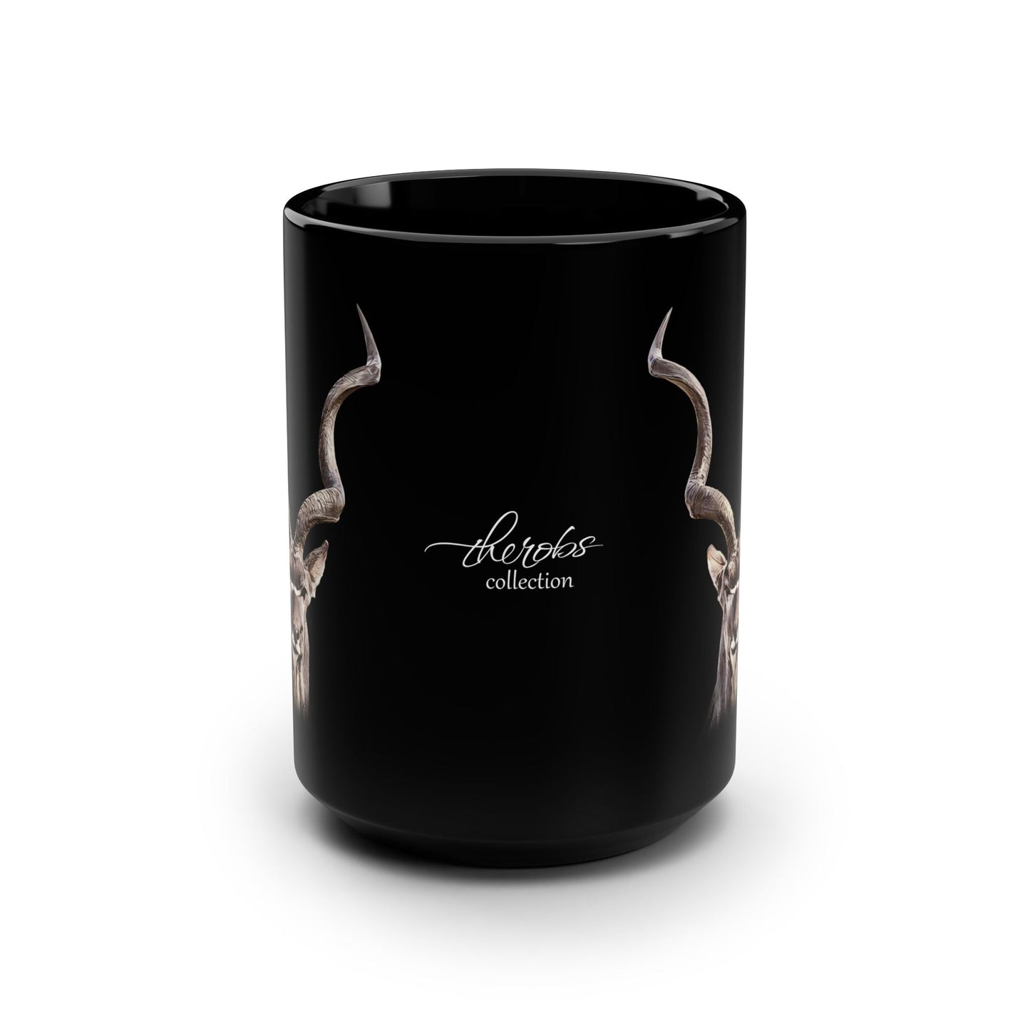 Kudu 15oz Black Ceramic Coffee Mug - HD Printing