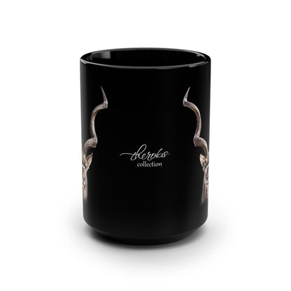 Kudu 15oz Black Ceramic Coffee Mug - HD Printing