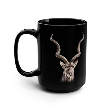 Kudu 15oz Black Ceramic Coffee Mug - HD Printing
