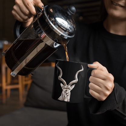 Kudu 15oz Large Black Ceramic Mug - HD Printing