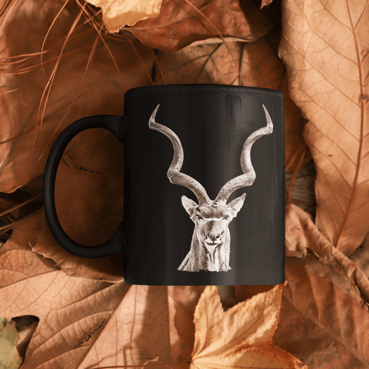 Kudu 15oz Large Black Ceramic Mug - HD Printing