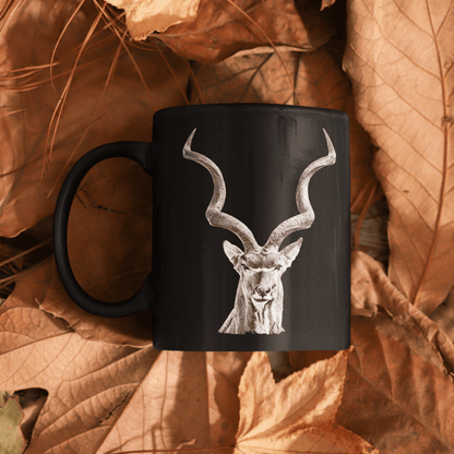 Kudu 15oz Large Black Ceramic Mug - HD Printing