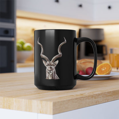 Kudu 15oz Large Black Ceramic Mug - HD Printing