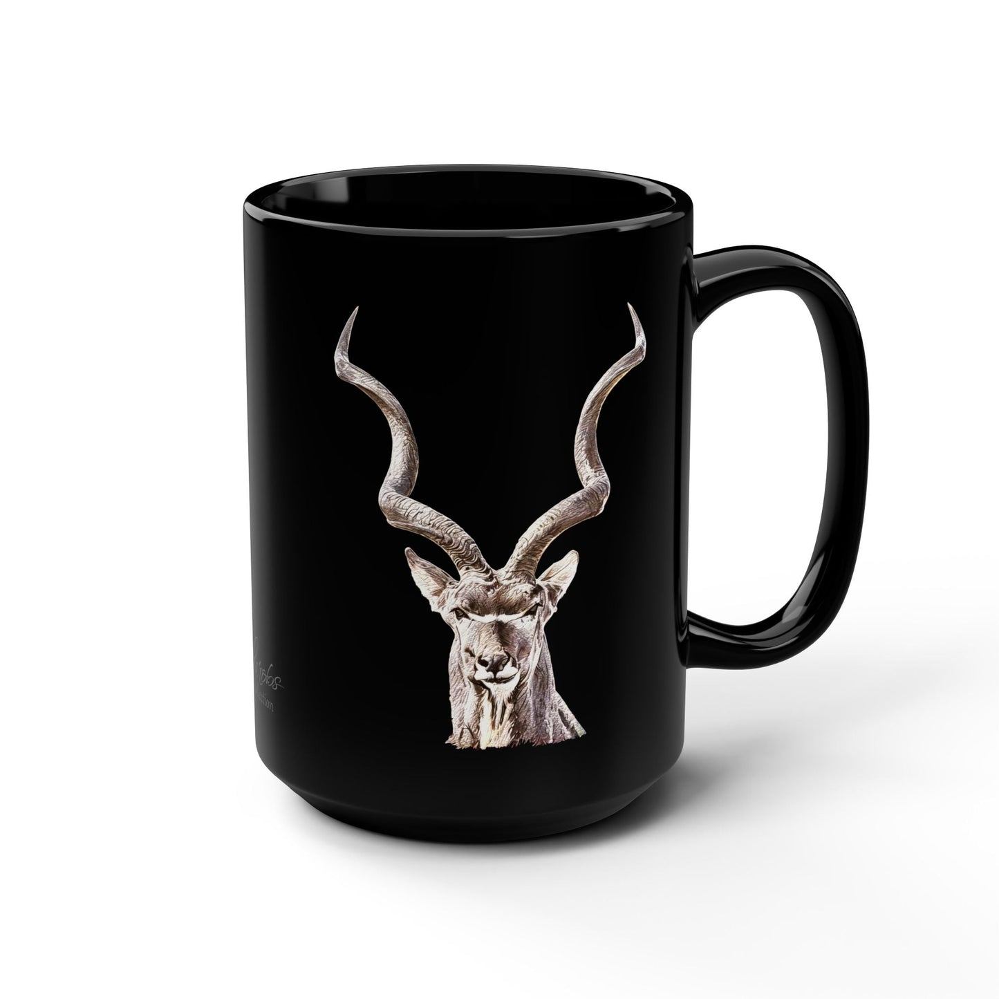 Kudu 15oz Large Black Ceramic Mug - HD Printing