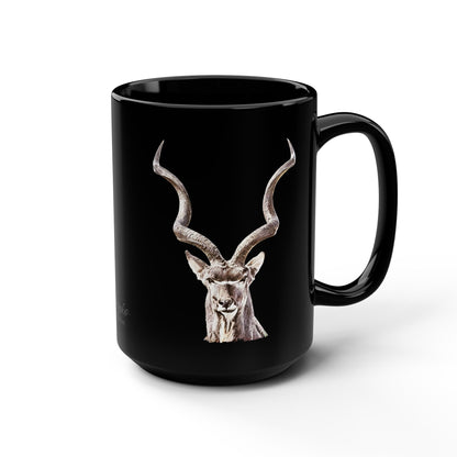 Kudu 15oz Large Black Ceramic Mug - HD Printing