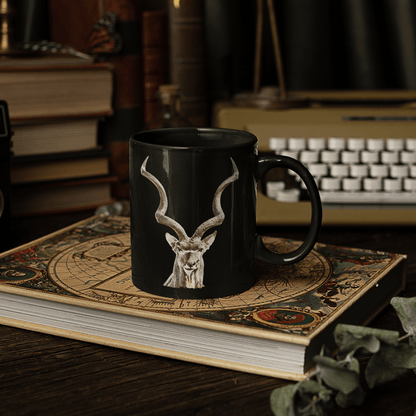 Kudu 15oz Large Black Ceramic Mug - HD Printing