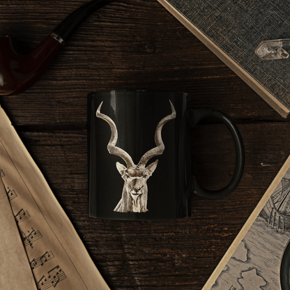 Kudu 15oz Large Black Ceramic Mug - HD Printing