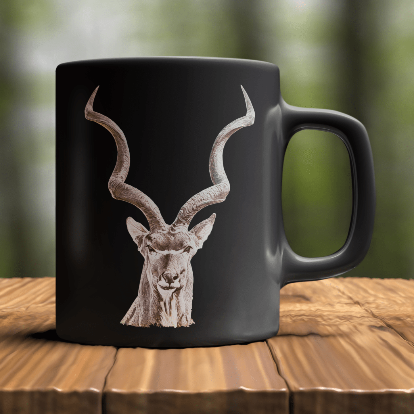 Kudu 15oz Large Black Ceramic Mug - HD Printing