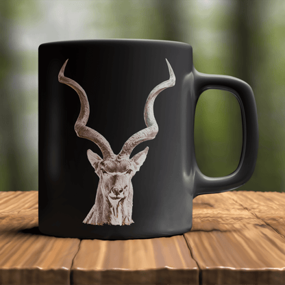 Kudu 15oz Large Black Ceramic Mug - HD Printing