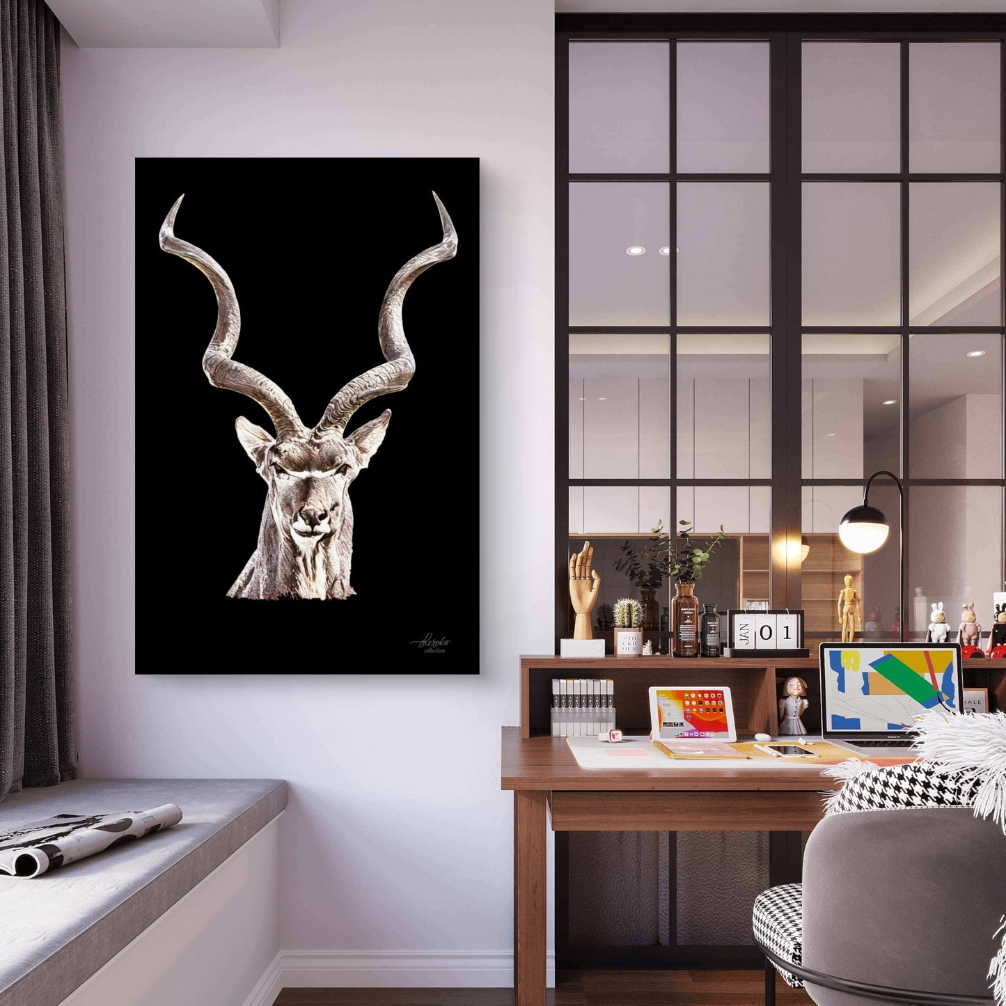 Kudu Indoor & Outdoor HD Black Silk Poster - HD Printing