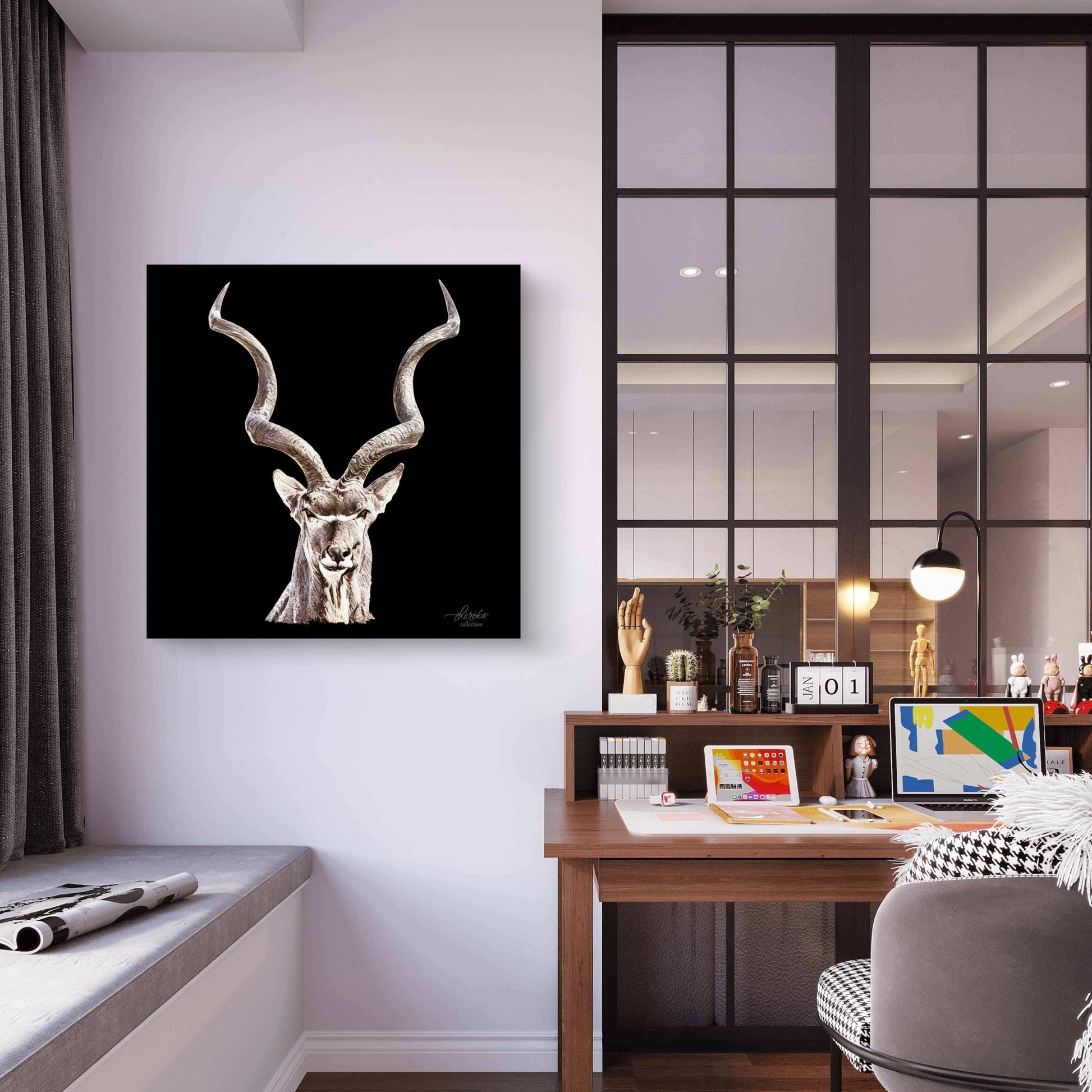 Kudu Indoor & Outdoor HD Black Silk Poster - HD Printing