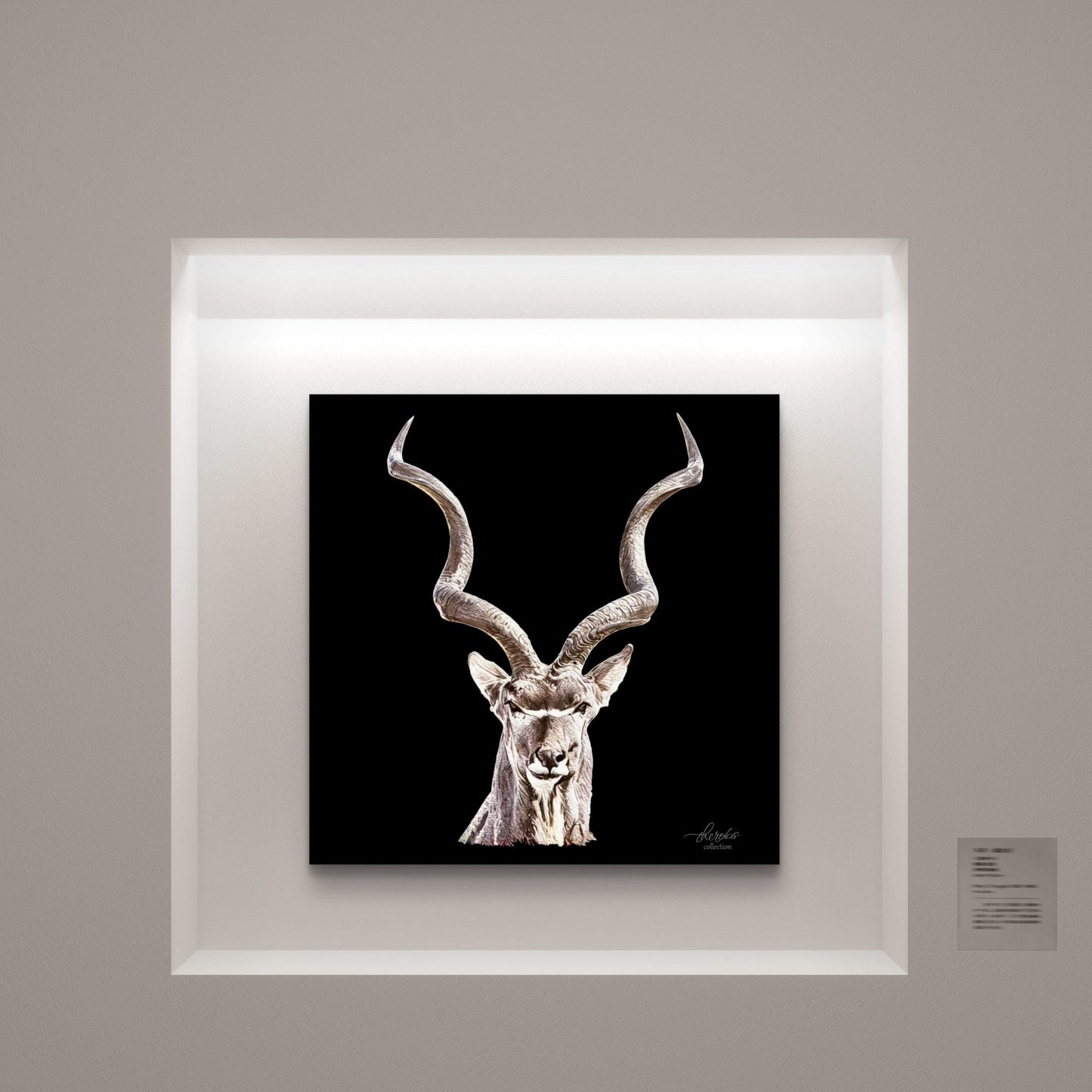 Kudu Satin Stretched Black Canvas Print - HD Printing
