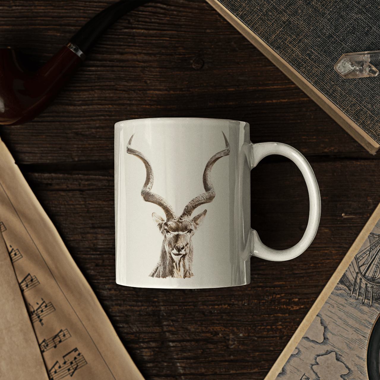Kudu White Ceramic 11oz Mug - HD Printing