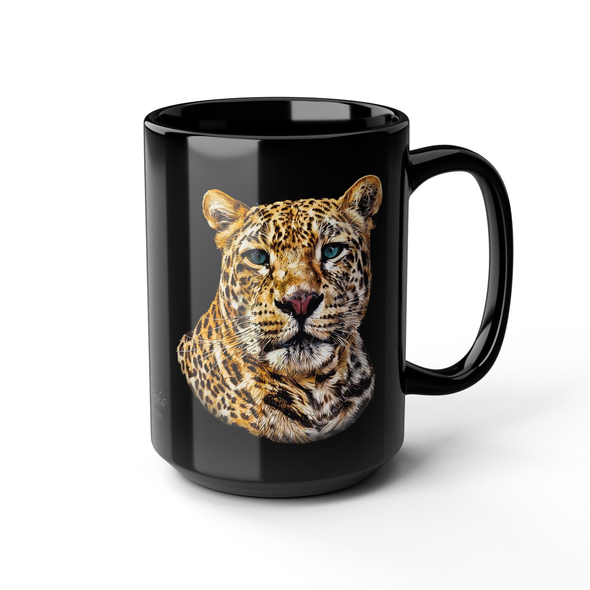 Leopard 15oz Large Black Ceramic Mug II - HD Printing