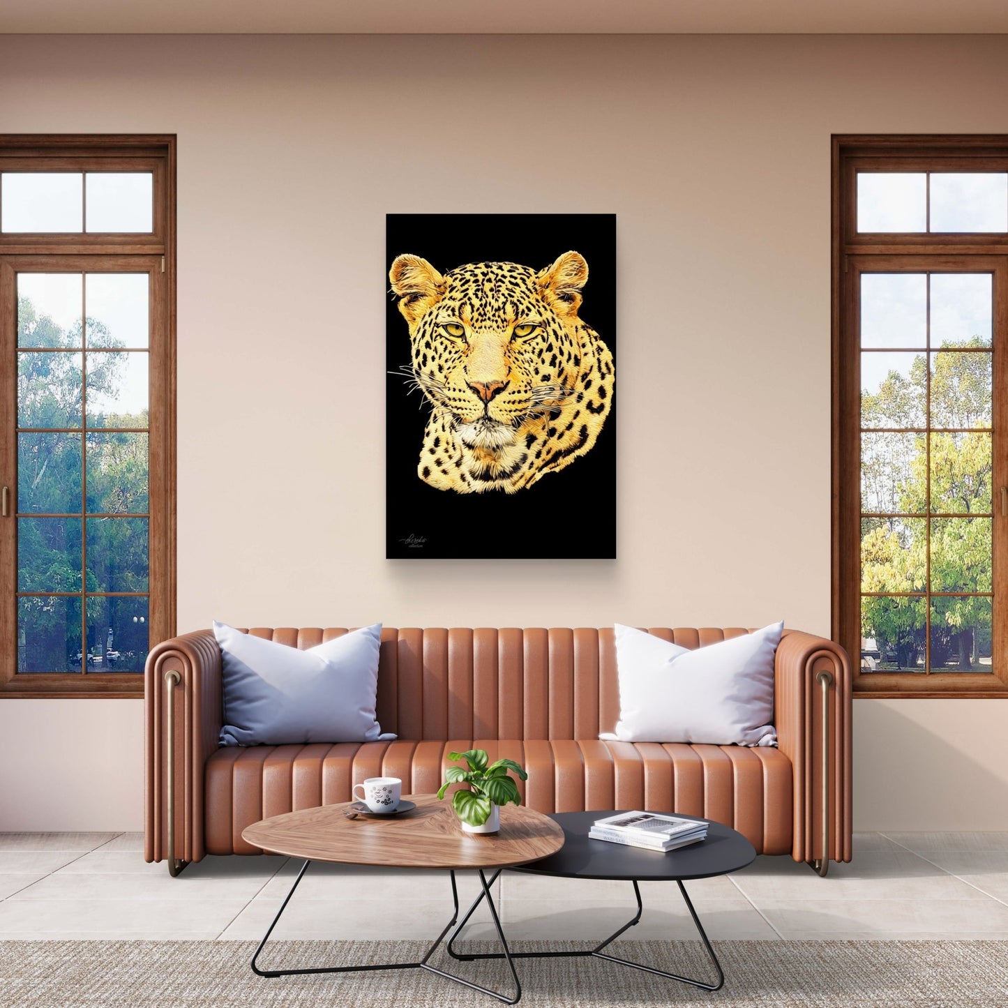 Leopard Fine Art Giclée Matte Black Poster - HD Printing