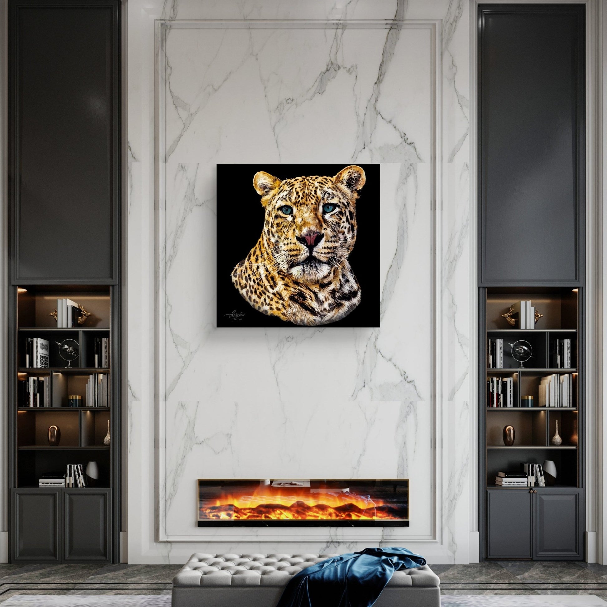 Leopard Fine Art Giclée Matte Black Poster II - HD Printing