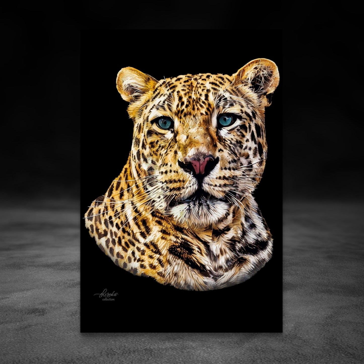 Leopard Fine Art Giclée Matte Black Poster II - HD Printing