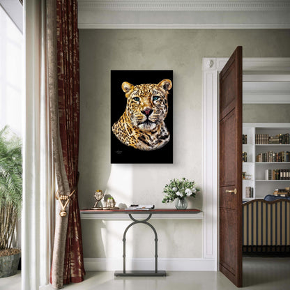 Leopard Indoor & Outdoor HD Black Silk Poster - HD Printing