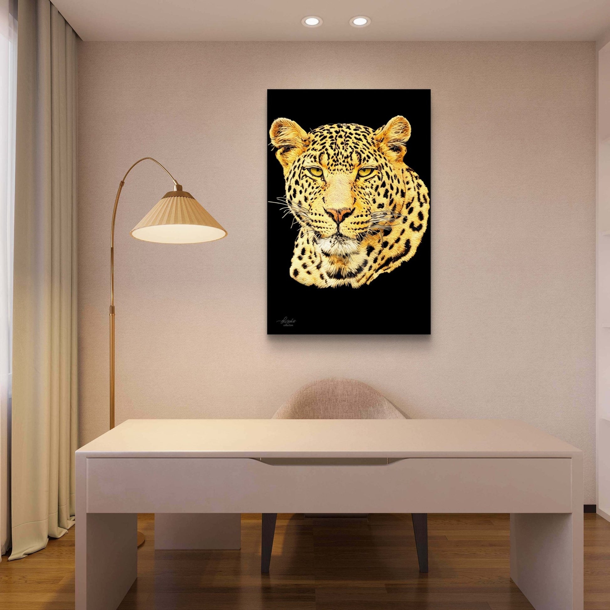 Leopard Indoor & Outdoor HD Black Silk Poster - HD Printing