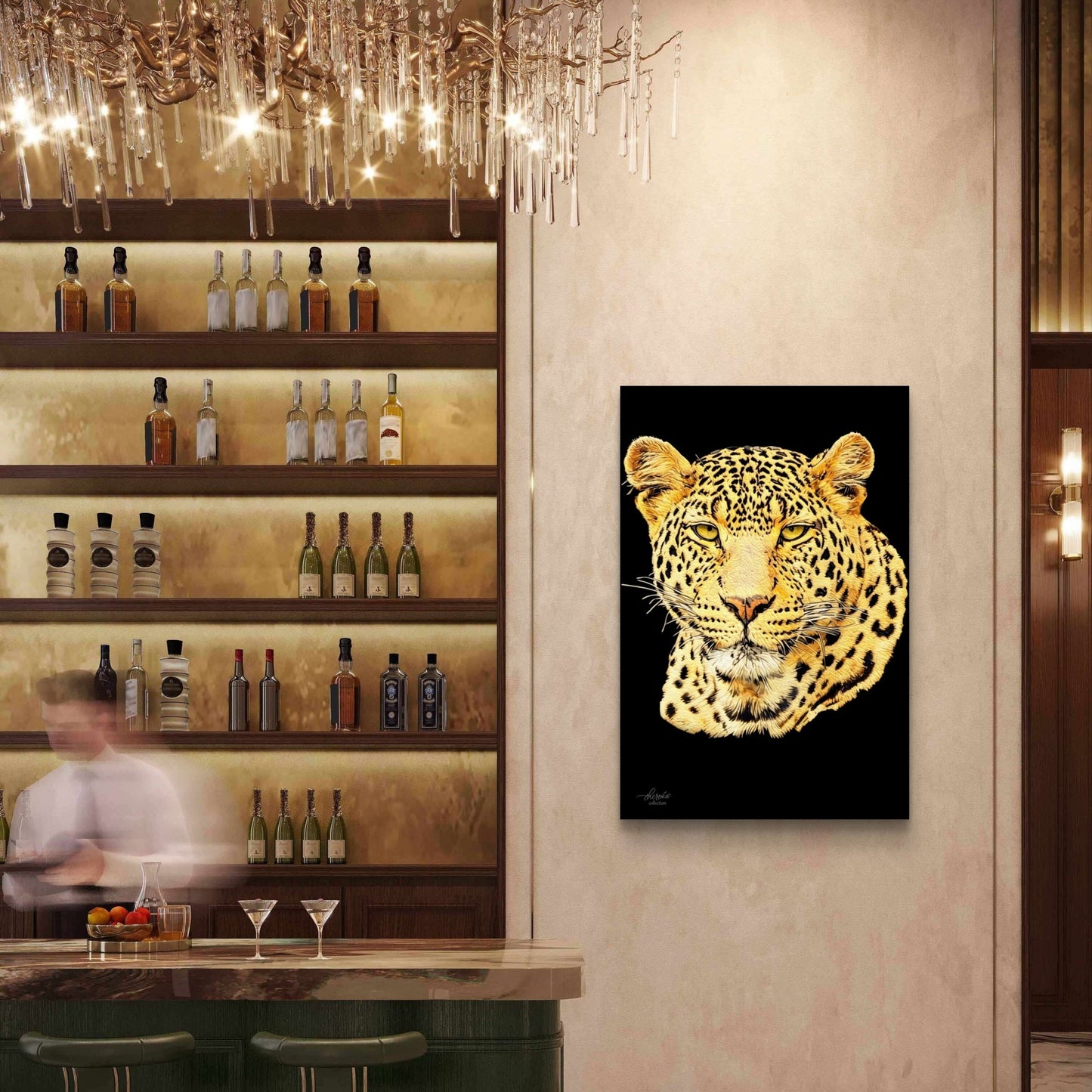 Leopard Indoor & Outdoor HD Black Silk Poster - HD Printing