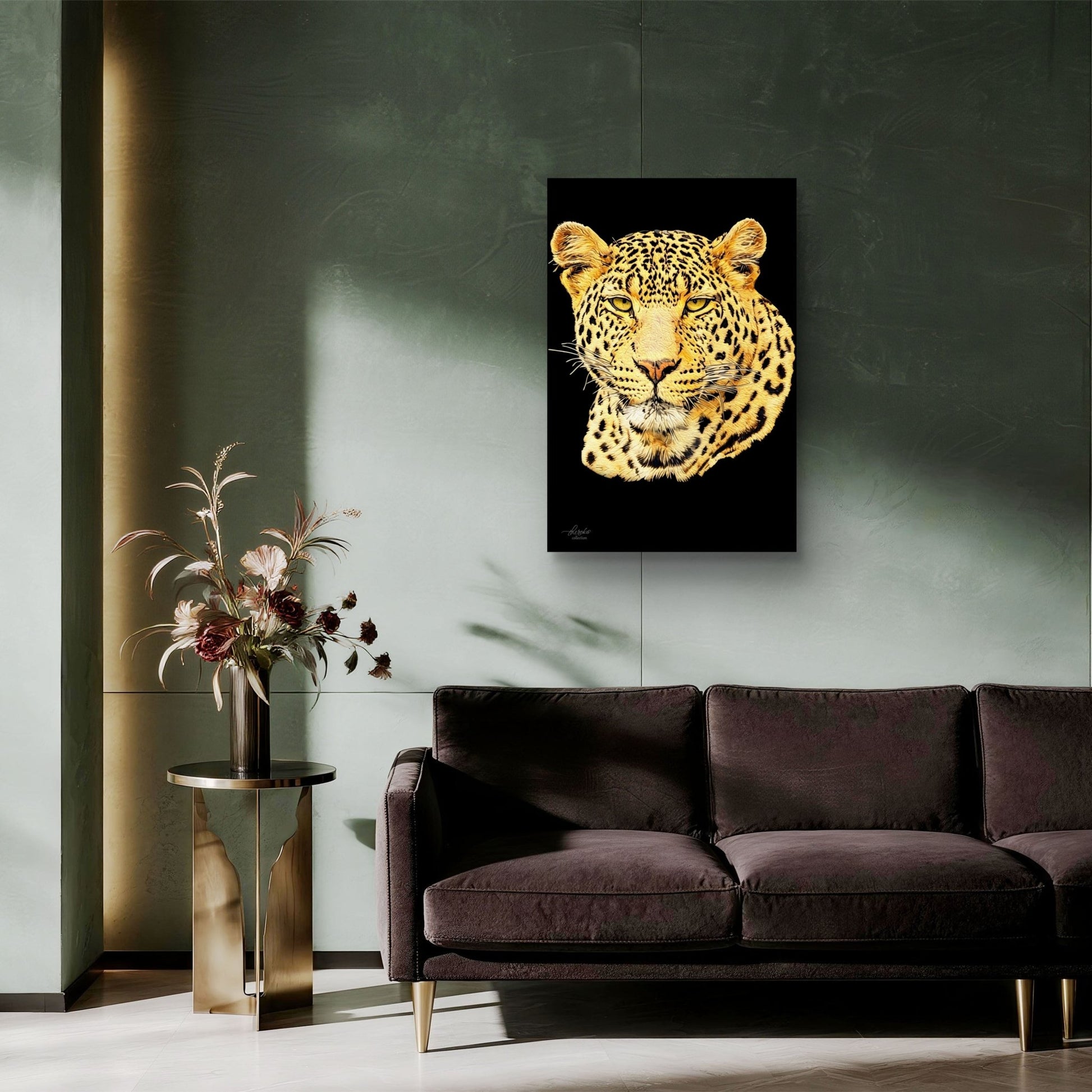 Leopard Indoor & Outdoor HD Black Silk Poster - HD Printing