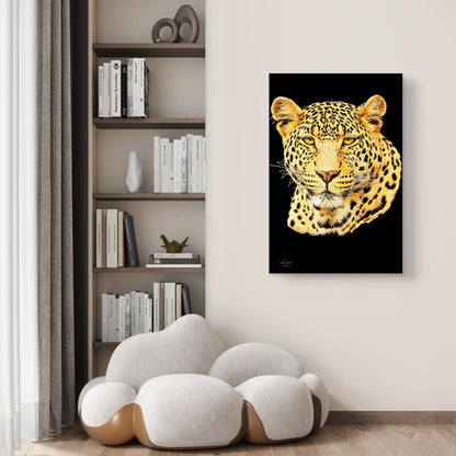 Leopard Indoor & Outdoor HD Black Silk Poster - HD Printing