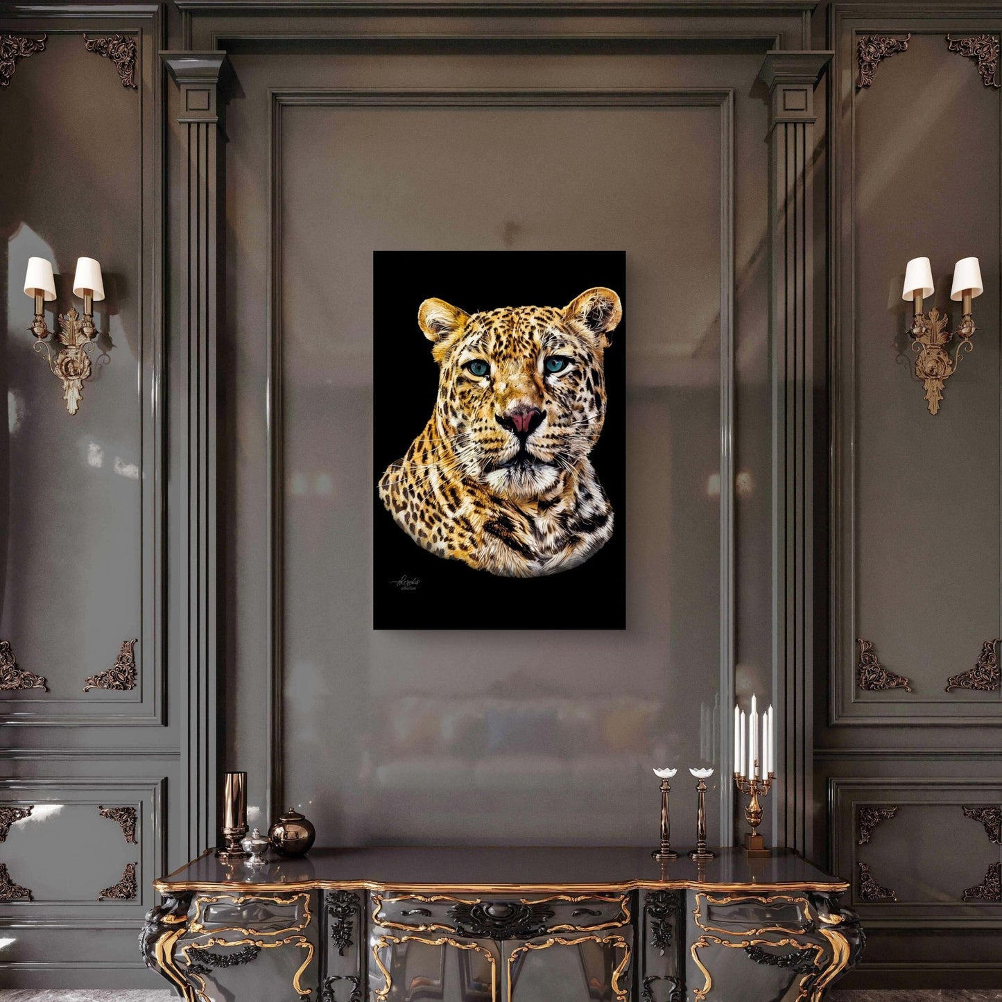 Leopard Indoor & Outdoor HD Black Silk Poster - HD Printing
