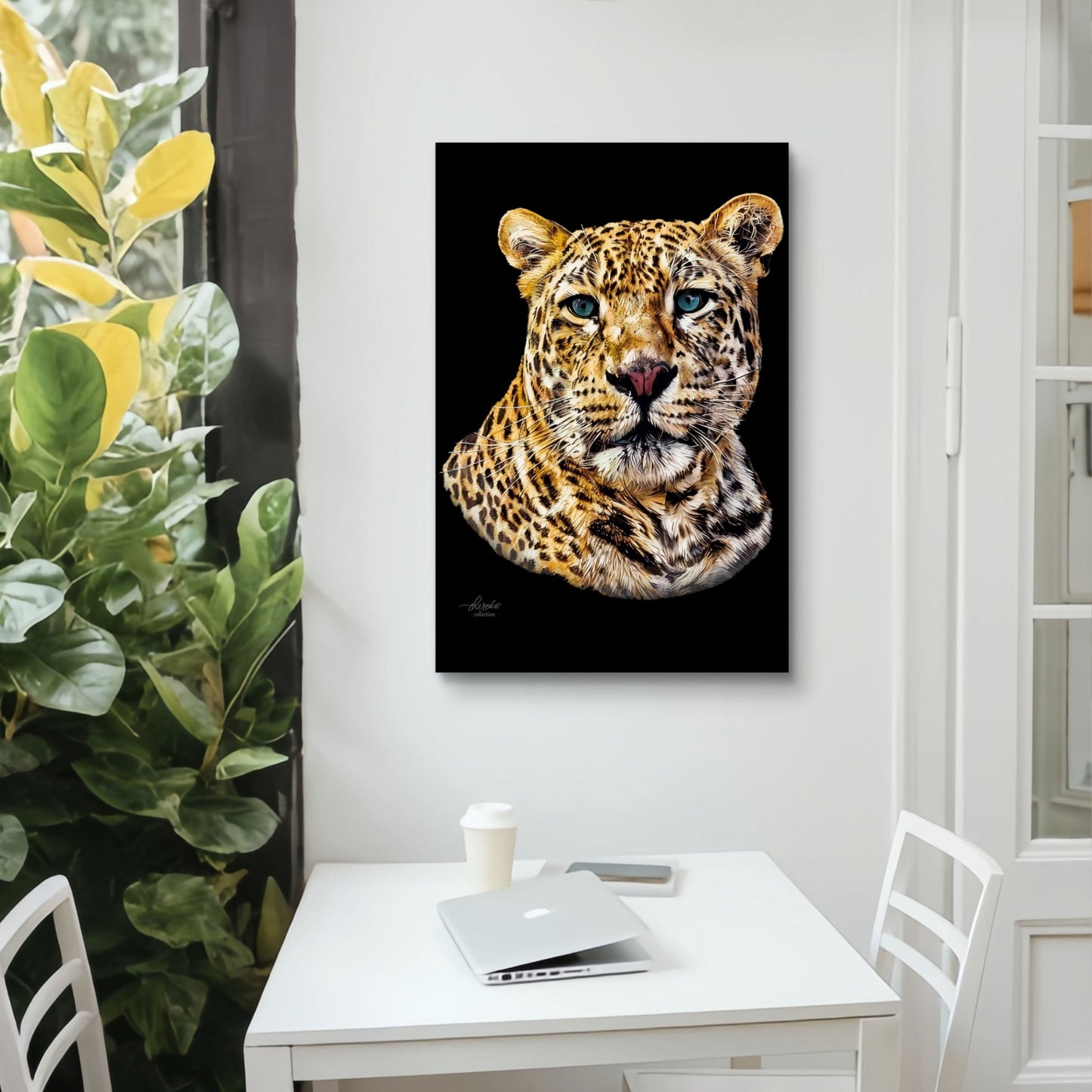 Leopard Indoor & Outdoor HD Black Silk Poster - HD Printing
