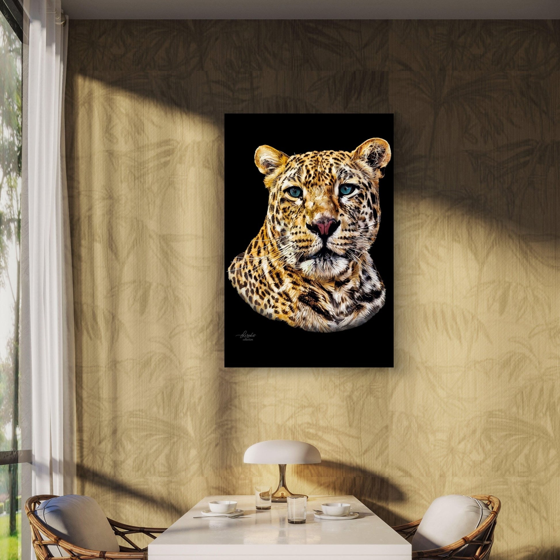 Leopard Indoor & Outdoor HD Black Silk Poster - HD Printing