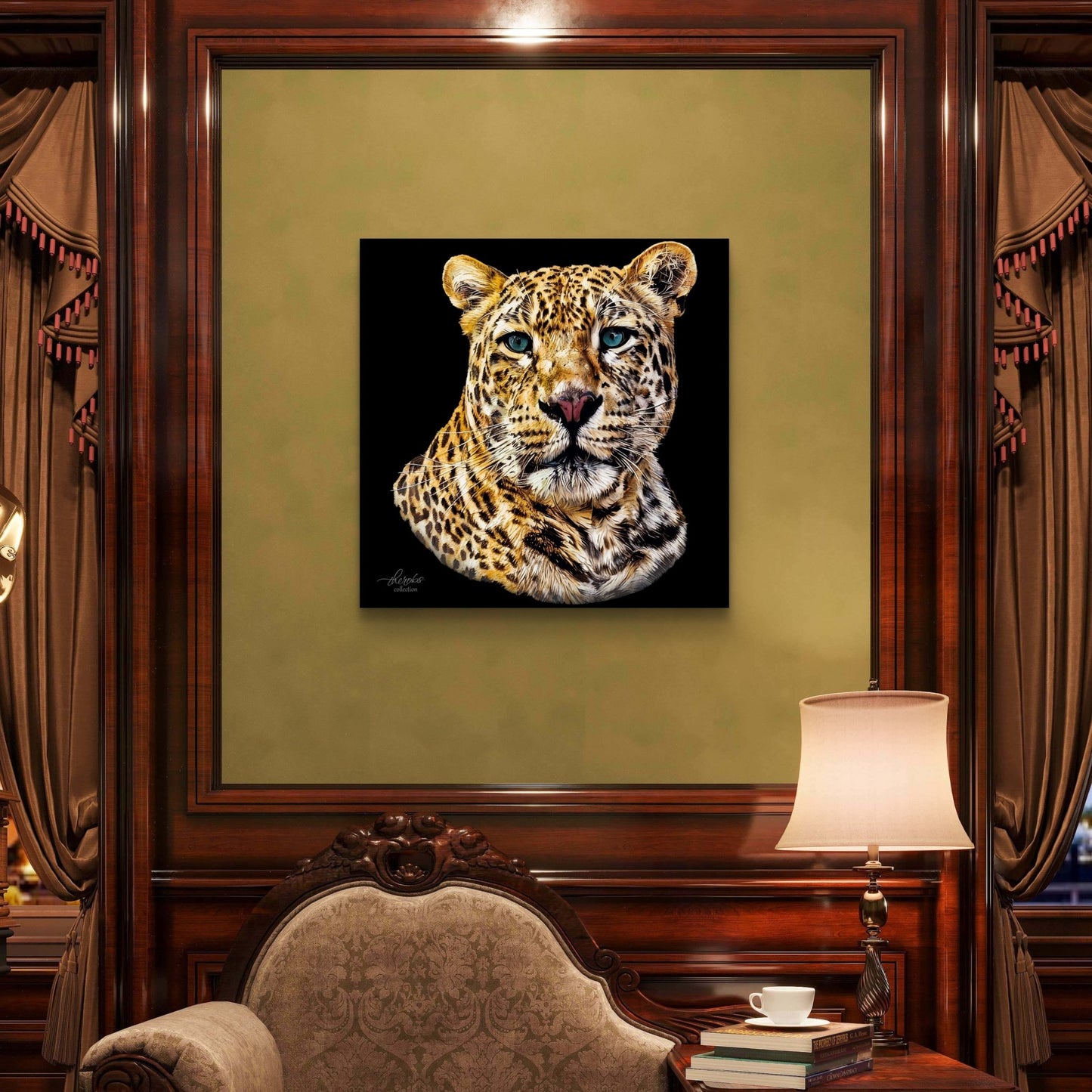 Leopard Indoor & Outdoor HD Black Silk Poster - HD Printing