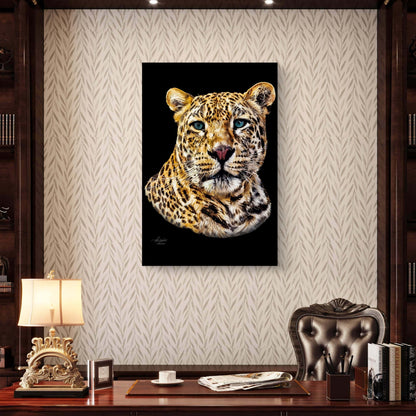 Leopard Indoor & Outdoor HD Black Silk Poster - HD Printing