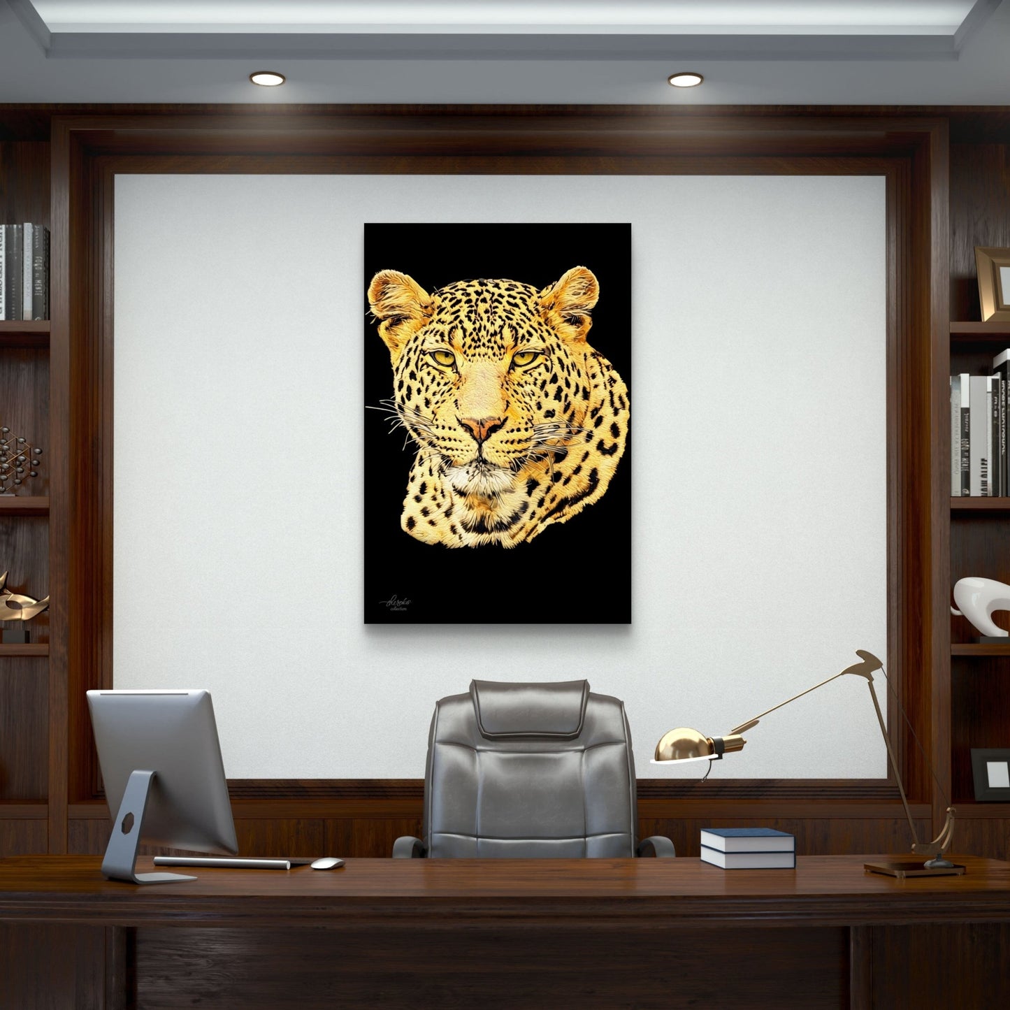 Leopard Indoor & Outdoor HD Black Silk Poster - HD Printing