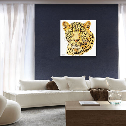 Leopard Satin Stretched Canvas Print - HD Printing