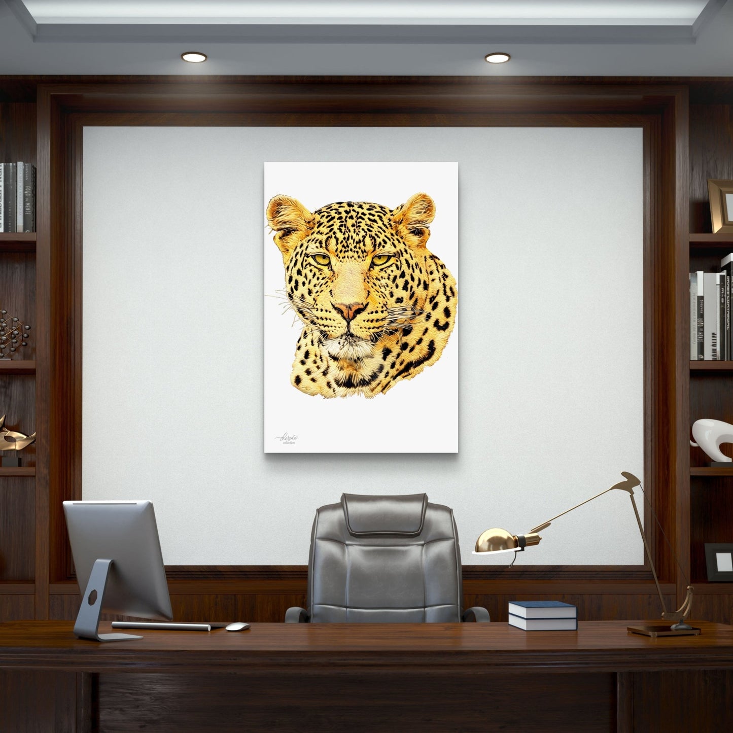 Leopard Satin Stretched Canvas Print - HD Printing