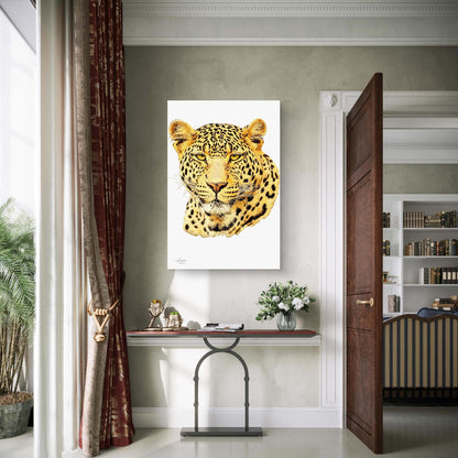 Leopard Satin Stretched Canvas Print - HD Printing