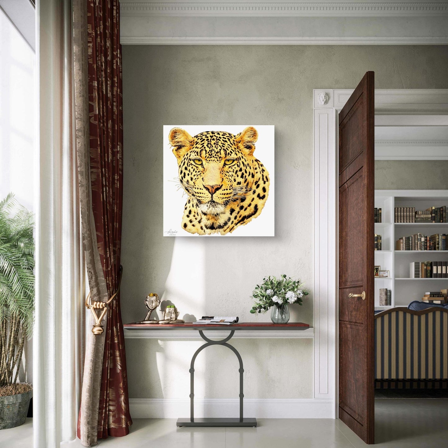 Leopard Satin Stretched Canvas Print - HD Printing