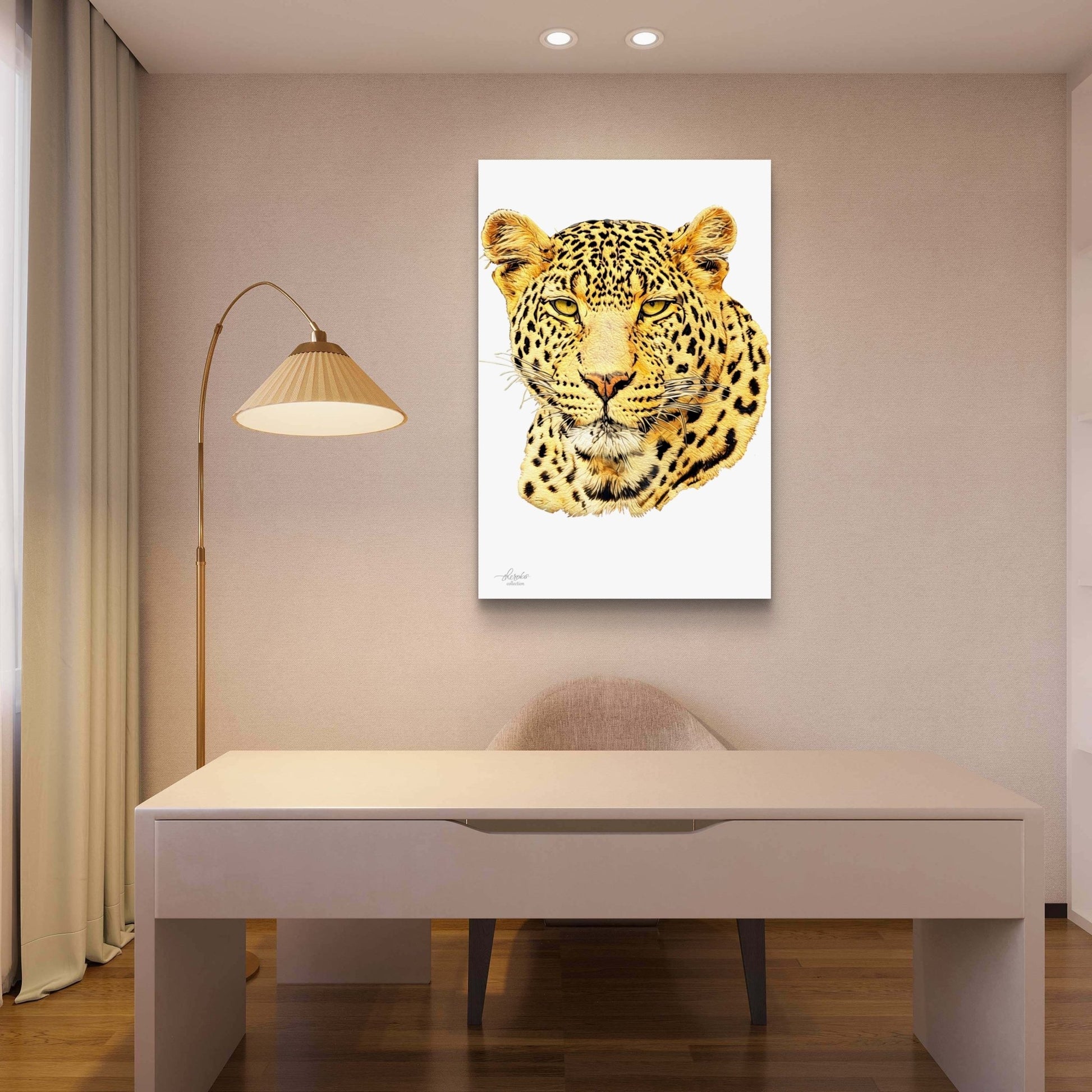 Leopard Satin Stretched Canvas Print - HD Printing