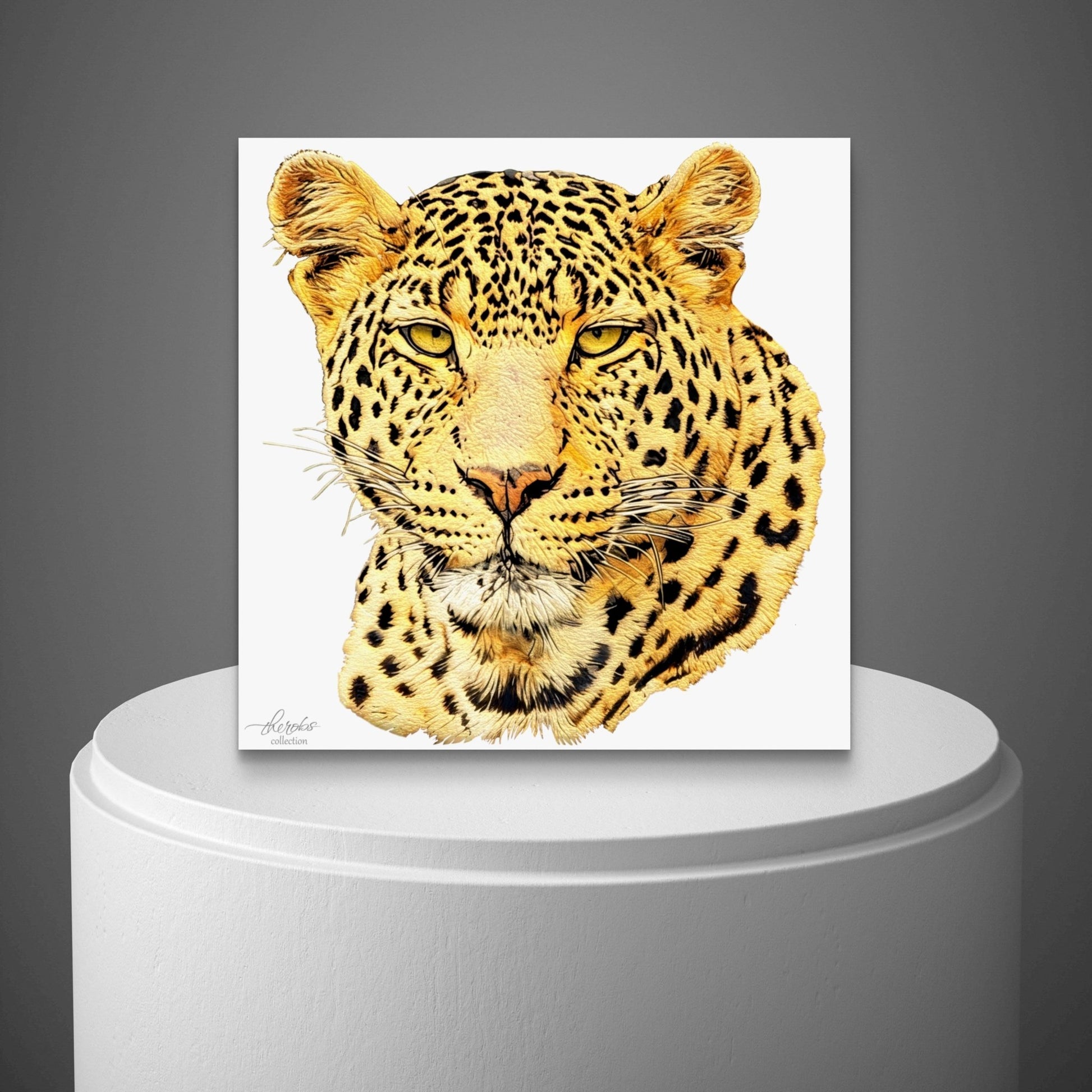 Leopard Satin Stretched Canvas Print - HD Printing