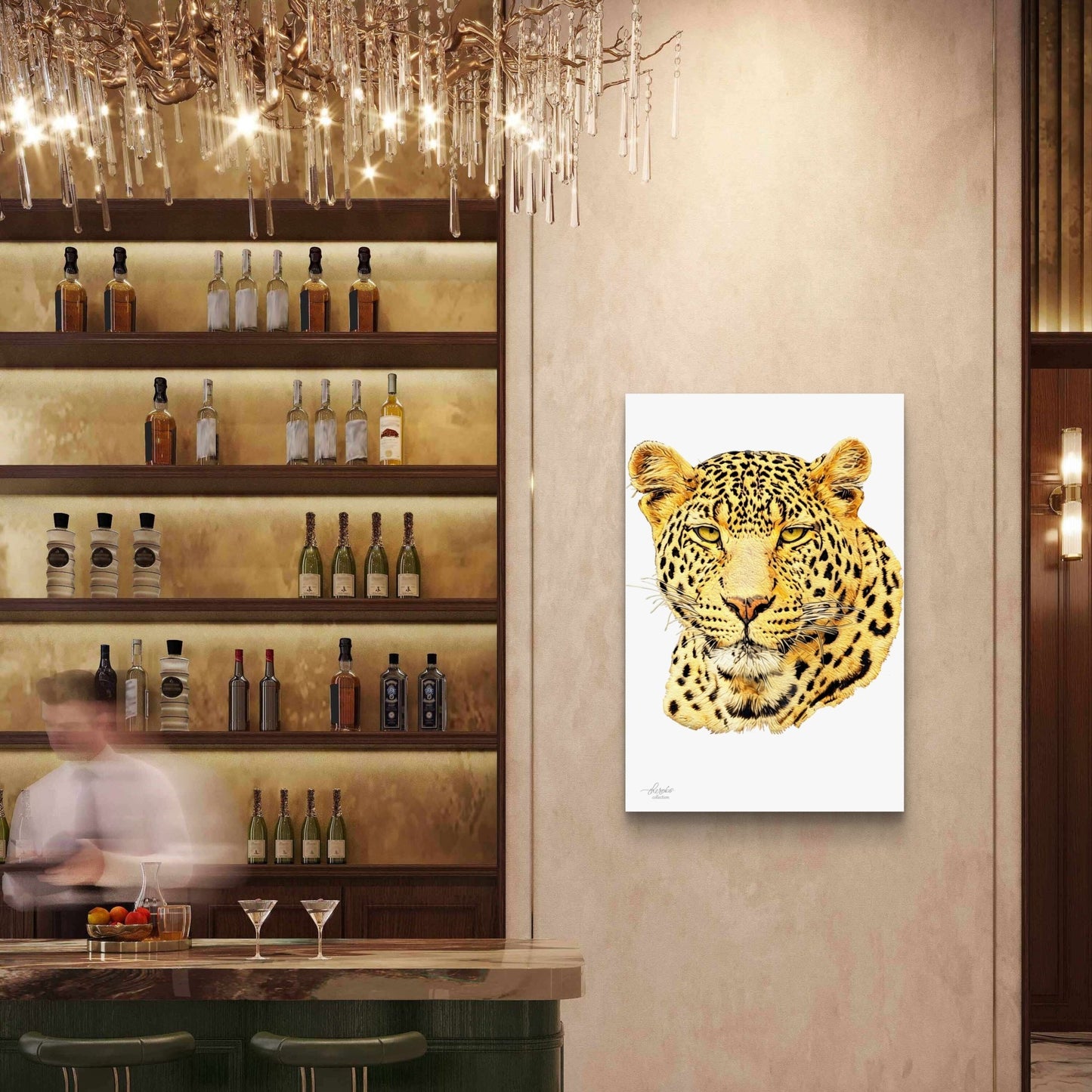 Leopard Satin Stretched Canvas Print - HD Printing