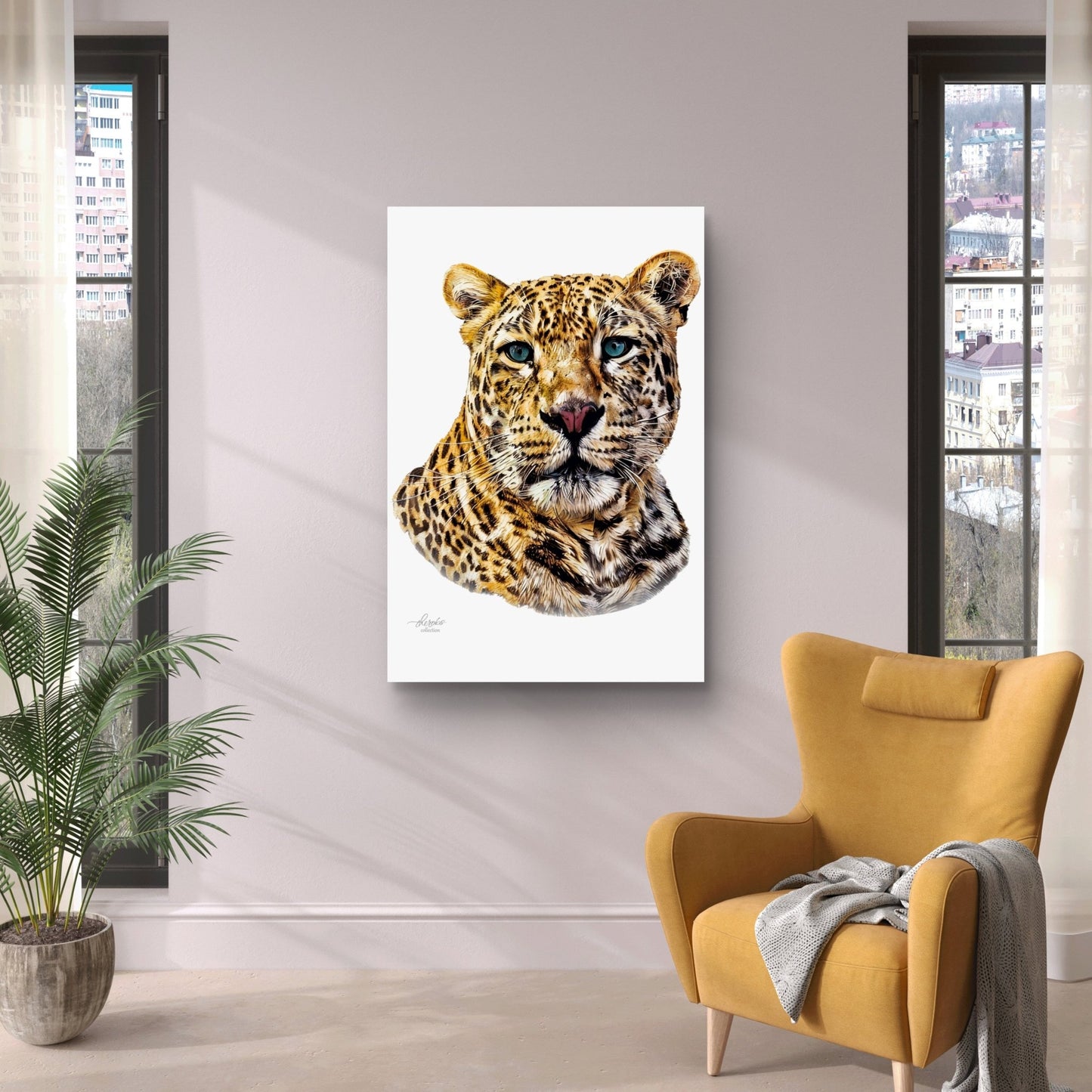 Leopard Satin Stretched Canvas Print II - HD Printing