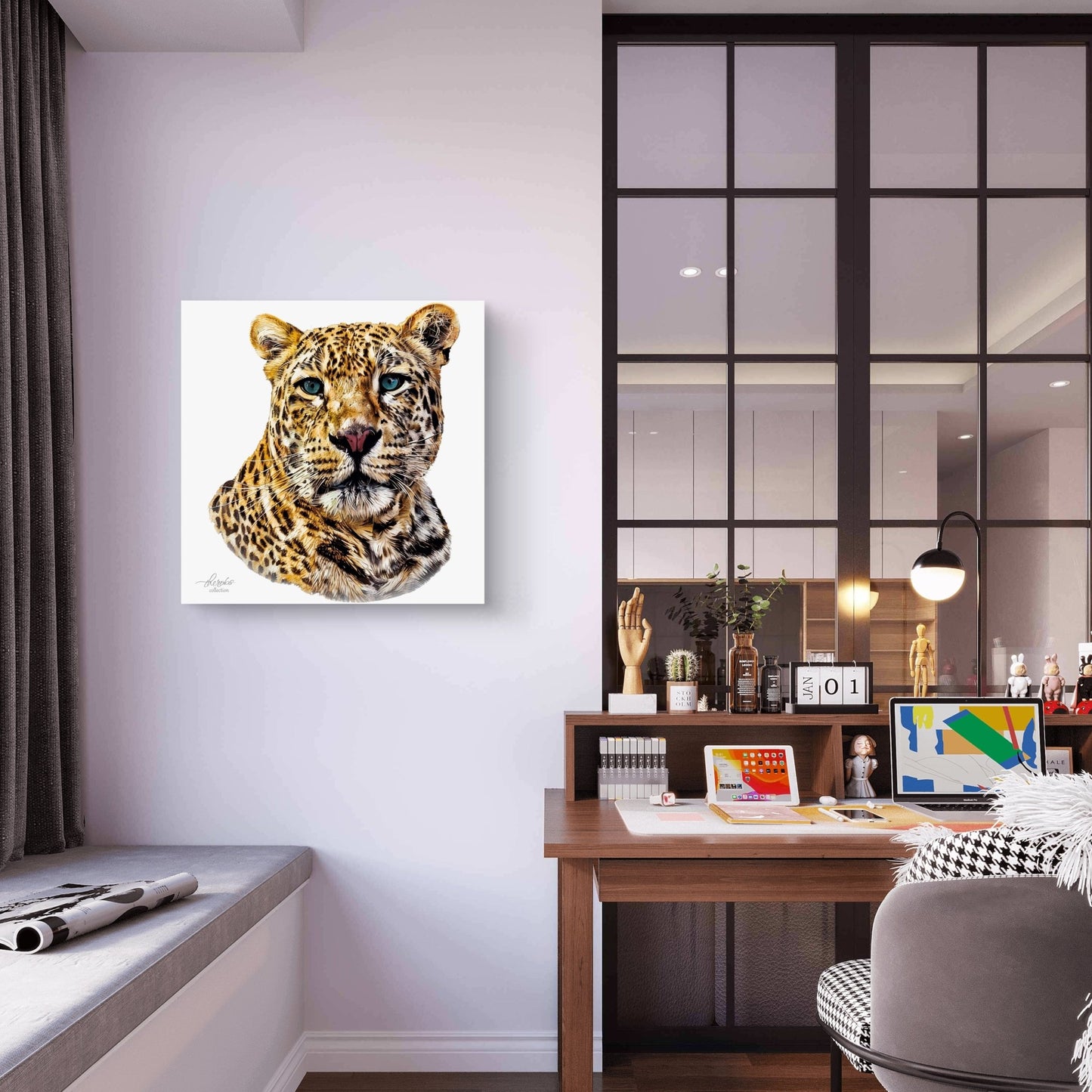 Leopard Satin Stretched Canvas Print II - HD Printing