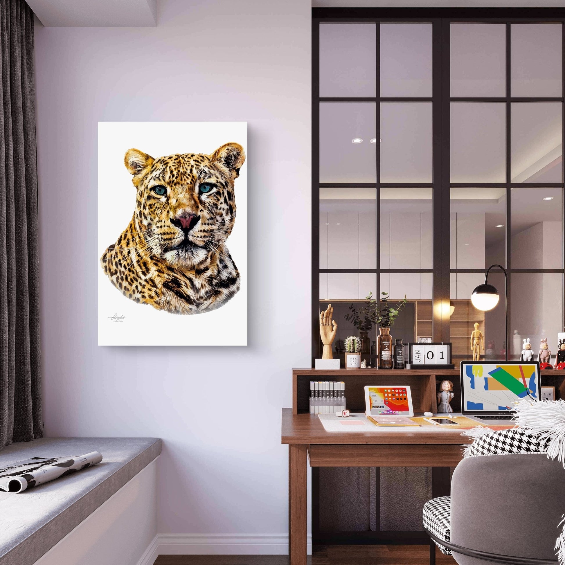 Leopard Satin Stretched Canvas Print II - HD Printing
