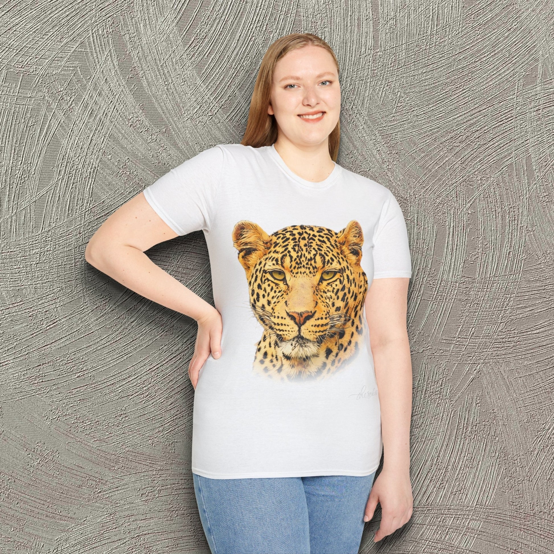 Leopard Unisex Cotton T-Shirt - HD Printing