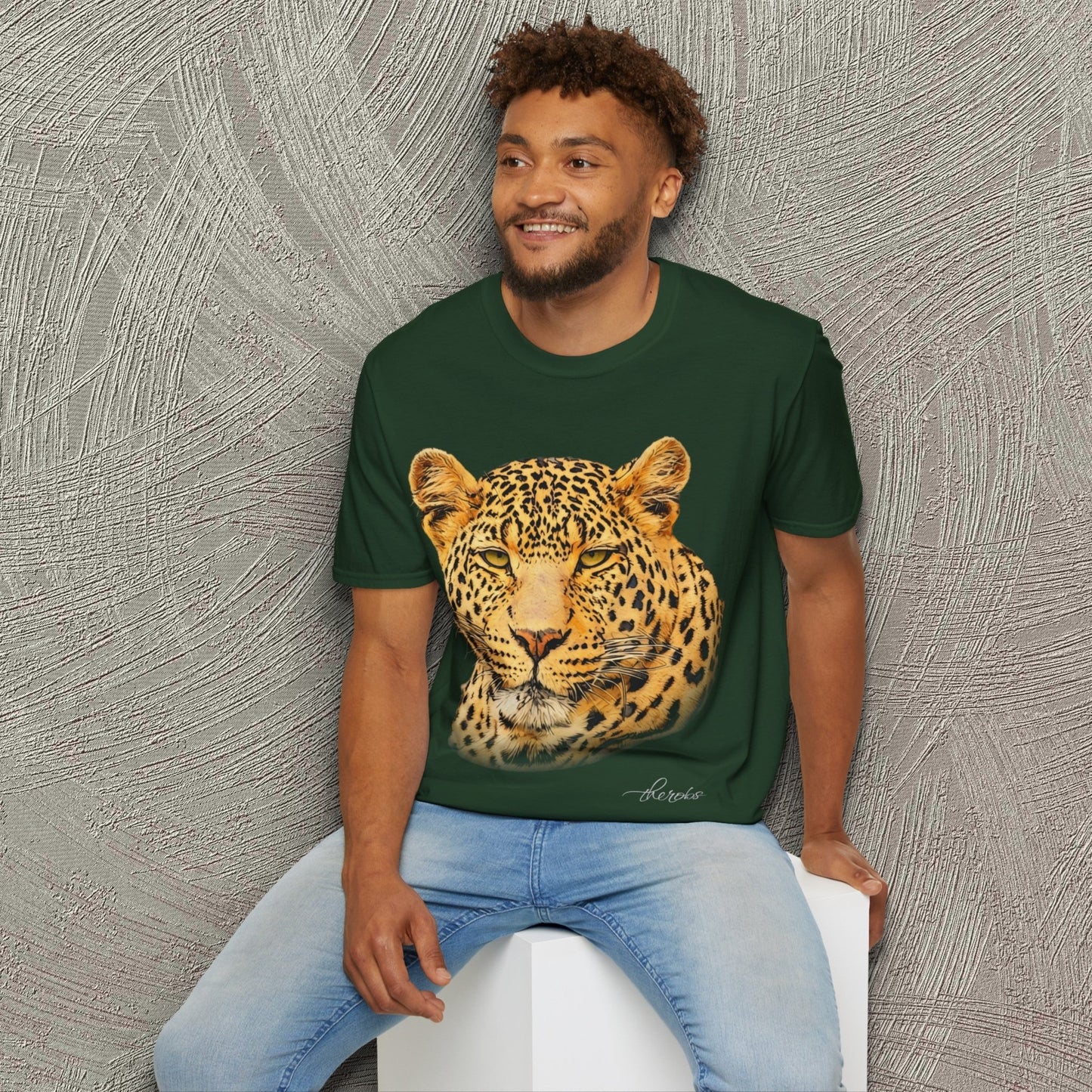 Leopard Unisex Cotton T-Shirt - HD Printing