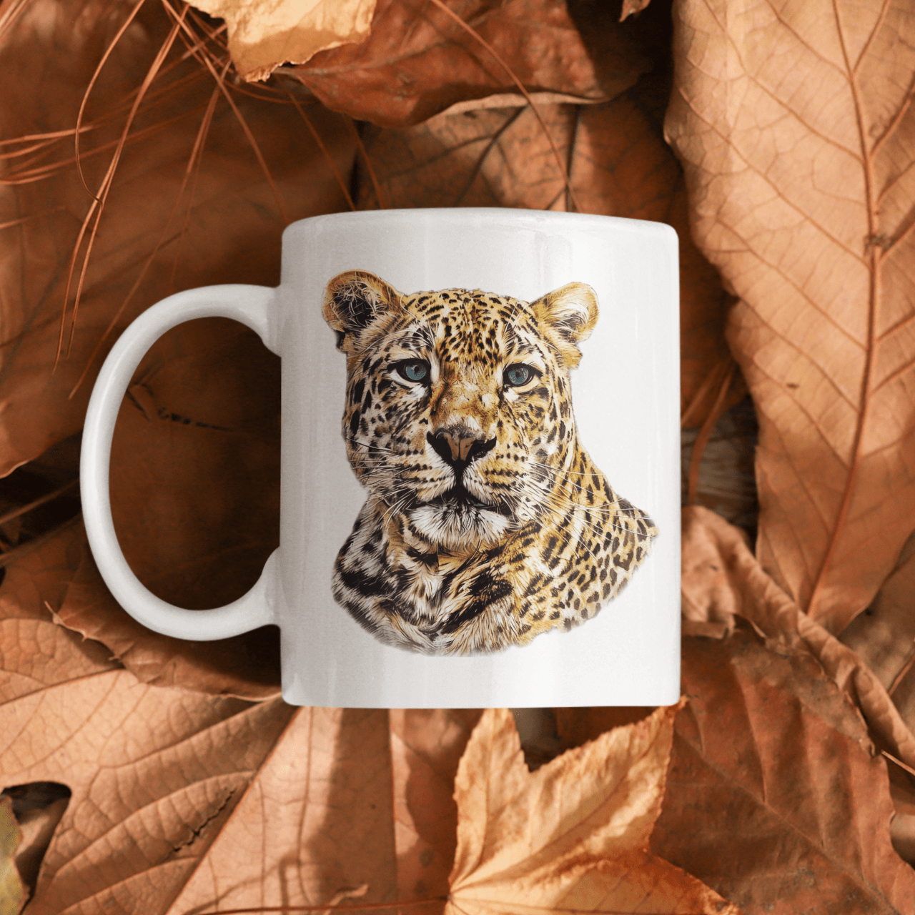 Leopard White Ceramic 11oz Mug II - HD Printing