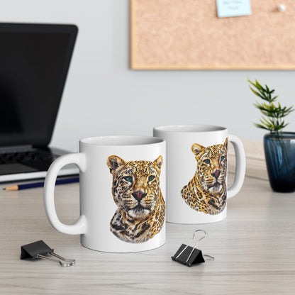Leopard White Ceramic 11oz Mug II - HD Printing