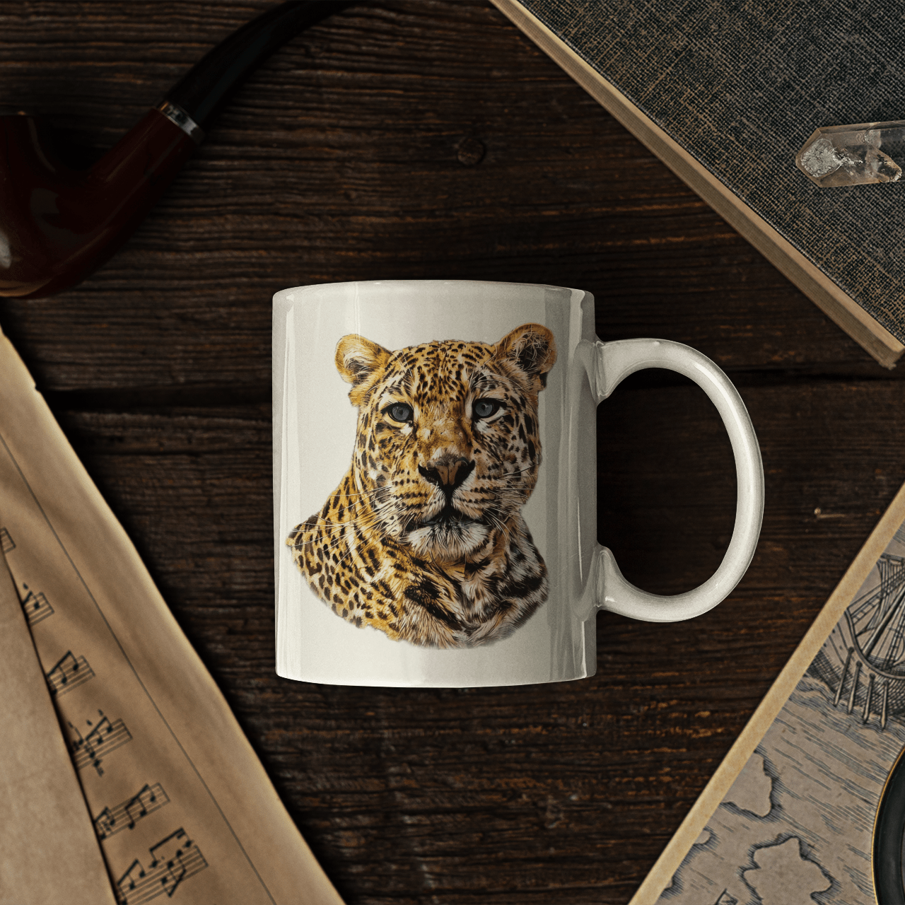 Leopard White Ceramic 11oz Mug II - HD Printing