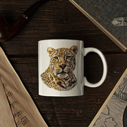 Leopard White Ceramic 11oz Mug II - HD Printing