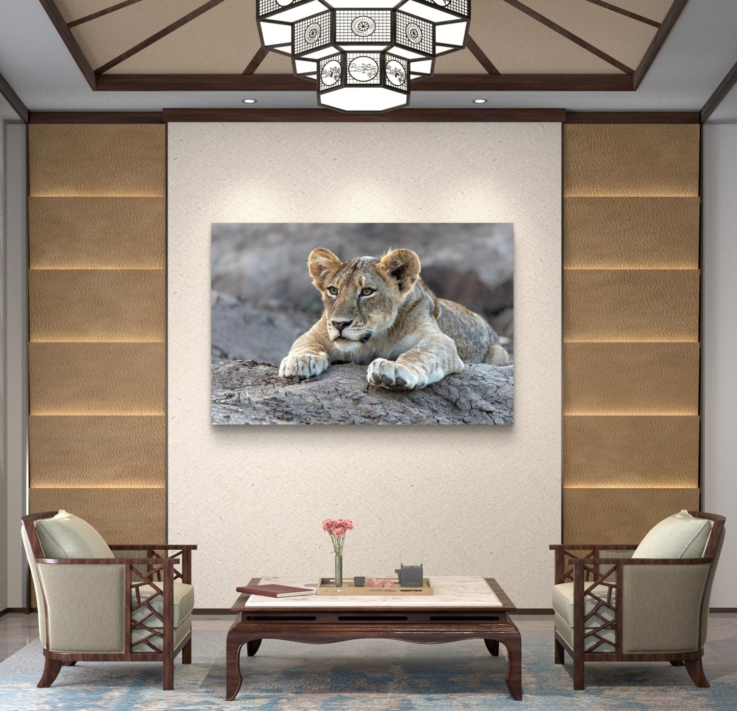 Lion Cub Silk Poster - HD Printing